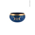 Bol chantant tibtain bleu triple lune env 11 cm