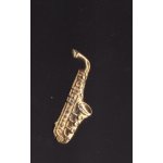 Broche no pin's relief saxo saxophones dor� relief couleur or ref 664
