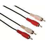Cable 2 rca male vers 2 rca male fiches surmoulees reperees longueur 1. 5 metre