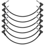 Câble plat pour guitare, patch mono 6, 35 30cm, lot de 6 Câble plat pour guitare, patch mono 6, 35 30cm, lot de 6