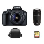 Canon eos 4000d reflex 18 mpix + objectif kit ef - s 18 - 55mm f3. 5 - 5. 6 iii + objectif ef 75 - 300mm ...