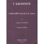 Concerto op. 86 in e minor / en mi mineur pour clarinette et orchestre / rd. clarinette piano / rv. ...