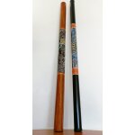 Didgeridoo en bambou + bton de pluie en pvc - dcors avec motifs aborignes