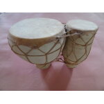 Djemb� marocain double en terre cuite - tam - tam percussion maroc excellent etat