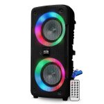 Enceinte sonorisation autonome sur batterie  led - pickering panther p26 - 300w, bluetooth usb sd, + ...