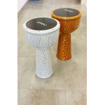 Ethno 1657 m2 - djembeck (djembe / doumbeck) en housse, couleur blanc