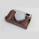 Etui en cuir pu pour appareil photo x100f, housse de protection demi - corps avec ouverture de batterie ...