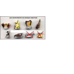 F�ve = s�rie de 6 f�ves instruments de musique bretonne = violon, accord�on, cornemuse, harpe, . . . ...