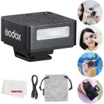 Godox im20 flash speedlite mini flash speedlite gn15 with 7 flash power levels, cct 6000k�200k with s1 ...