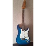 Guitare electrique coxx classic bleu blanc