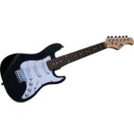 Guitare electrique forme stratocaster + accessoires cables et cle rock