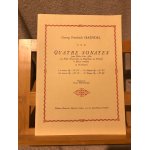 Haendel handel quatre sonates pour fl�te a bec alto et basse continue partition leduc