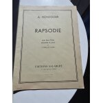A. honegger - rapsodie - pour deux fl�tes, clarinette et piano - ou 2 violon, alto et piano ed. salabert ...