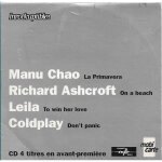 Les inrockuptibles présentent : manu chao, richard ashroft, leila, coldplay (cd collector 4 titres ; ... Les inrockuptibles présentent : manu chao, richard ashroft, leila, coldplay (cd collector 4 titres ; ...