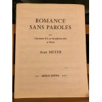 Jean meyer romance sans parole clarinette ou saxophone / piano partition delrieu
