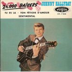 Johnny hallyday - cd single - 24. 000 baisers - tu es l� - ton f�tiche d'amour - sentimental