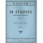 Kaiser 36 studies (elementary & progressive) opus 20 for violin solo / 36 etudes pour violon