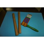 Lot de 1 paire de claves bois 18cm et 1 crcelle double 12cm multicolore nathan