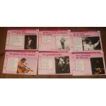 Lot de 6 fiches chansons atlas hugues aufray : et si moi je ne veux pas , la guimbarde , au clocher de ...