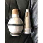 Lot de deux anciens instruments en aluminium trumpet trompette made in france 16cm
