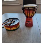 Lot mini djemb + mini steeldrum pour dcoration.