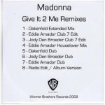 Madonna - give it to me - cd uk sampler 8 mixes Madonna - give it to me - cd uk sampler 8 mixes