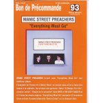 Manic street preachers bon prcommande n93 avril 1993 everything must go recto - verso