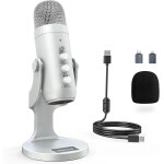 Microphone usb, micro podcast a condensateur pour tlphone pc ordinateur ps5, avec muet / echo et prise ...