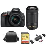 Nikon d5600 reflex 24. 2 mpix twin kit af - p 18 - 55 f3. 5 - 5. 6g vr af - p 70 - 300mm f4. 5 - 6. 3 ...