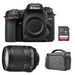 Nikon d7500 reflex 20. 9 mpix + kit af - s 18 - 105mm f3. 5 - 5. 6g ed vr + bag + 16gb sd card