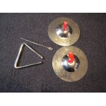 Une paire de cymbales + triangle avec baguette métal Une paire de cymbales + triangle avec baguette métal
