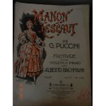 Partition manon lescaut - 1906 - fantaisie pour violon et piano alberto bachman