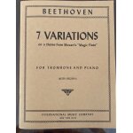 Partition. cette variation sur un thme de la flte, enchante de mozart de beethoven pour trombone et ...