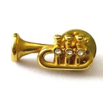 Pins bijoux instrument de musique trompette evec strass