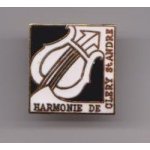 Pin's instrument de musique lyre harmonie de clery saint andre ville du loiret 45 fanfare ref 1822