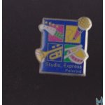 Pin's instruments de musique trompette guitare micro tambour des studio express polaroid ref 4049