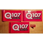 Pins lumineux + 3 autocollants q107 classic rock radio canada.