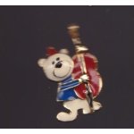 Pin's ours animaux instrument contrebasse gors relief jolie petit bijoux vintage ref 745b