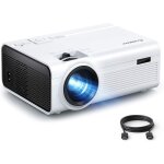 Projecteur, crosstour mini projecteur portable, vidoprojecteur led, compatible avec 1080p full hd, support ...