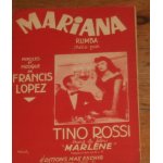 Rare partition tino rossi mariana du film marlene francis lopez