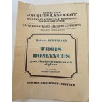 Robert schumann trois romances pour clarinette en la ou sib et piano - r�vision lancelot - ed. billaudot ...