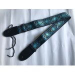 Sangle guitare flower bleue