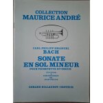 Sonate en sol mineur de carl philipp emanuel bach pour trompette ut et piano, billaudot
