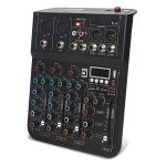Table de mixage son - 4 canaux - console de mixage - avec fx reverb delay - dj pro audio mixer avec usb ...