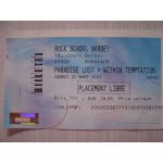 Ticket place concert paradise lost + within temptation - bordeaux, rockschool barbey - 22 mars 2003