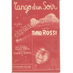 Tino rossi : tango d'un soir ( dans le film sérénade aux nuages ) - couverture sur fond rouge Tino rossi : tango d'un soir ( dans le film sérénade aux nuages ) - couverture sur fond rouge