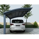 Abri voiture 2 poteaux 3x5m gris anthracite