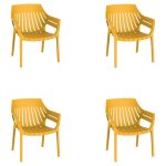 Lot de 4 fauteuils vondom spritz jaune moutarde