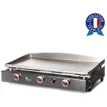 Plancha gaz tonio lagoa 3 feux caisson et plaque inox