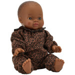 Poup�e romy avec tenue col gaze l�opard marron